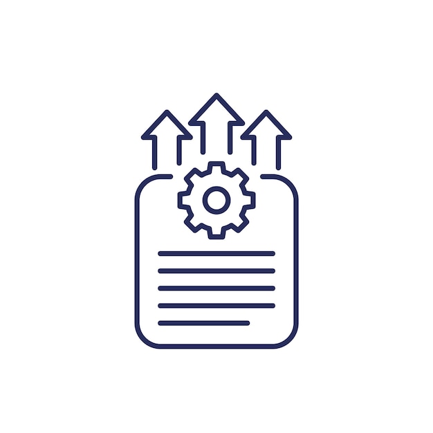 icono de la línea de datos técnicos de exportación