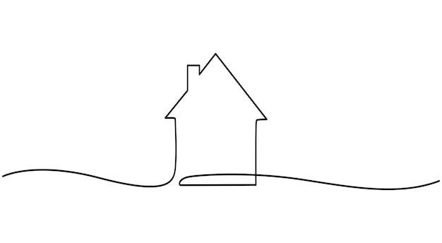 Icono de línea delgada continua Ilustración vectorial para el diseño web Línea delgada continua de inicio