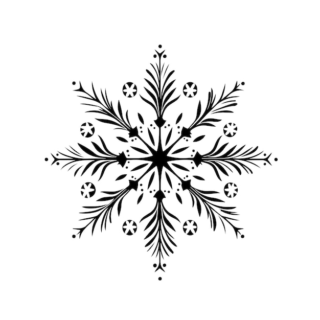 Icono de línea delgada de copo de nieve