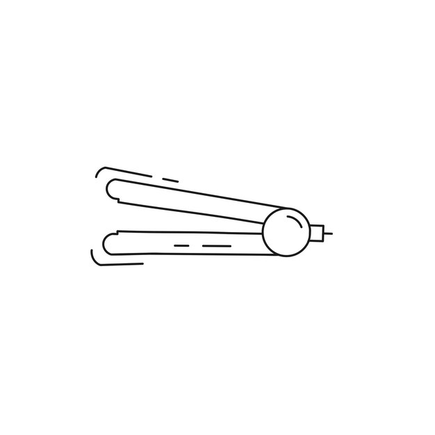 El icono de la línea delgada del enderezador de cabello