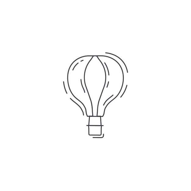 icono de línea delgada de globo aerostático