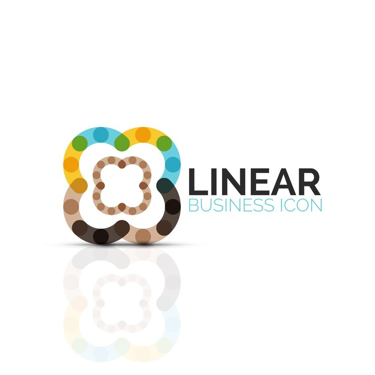 Vector icono de línea delgada lineal de flor abstracta o estrella símbolo de forma geométrica de negocios minimalistas creado con segmentos de línea ilustración vectorial