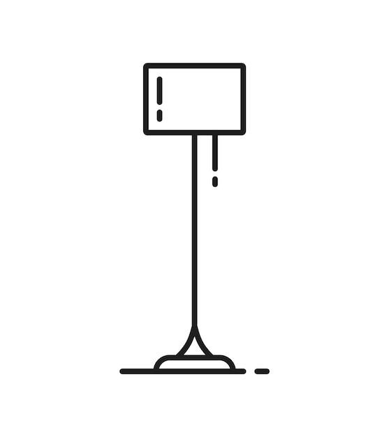 Icono de línea delgada de luz eléctrica para lámparas de piso de interior