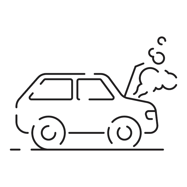 Icono de línea delgada de servicio de automóvil Taller de reparación de automóviles símbolo automotriz reparación de garaje y servicio Símbolo gráfico y signo ilustración vectorial