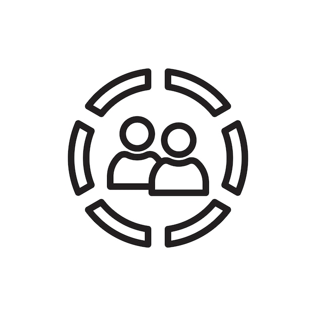 Icono de línea demográfica aislado en fondo blanco