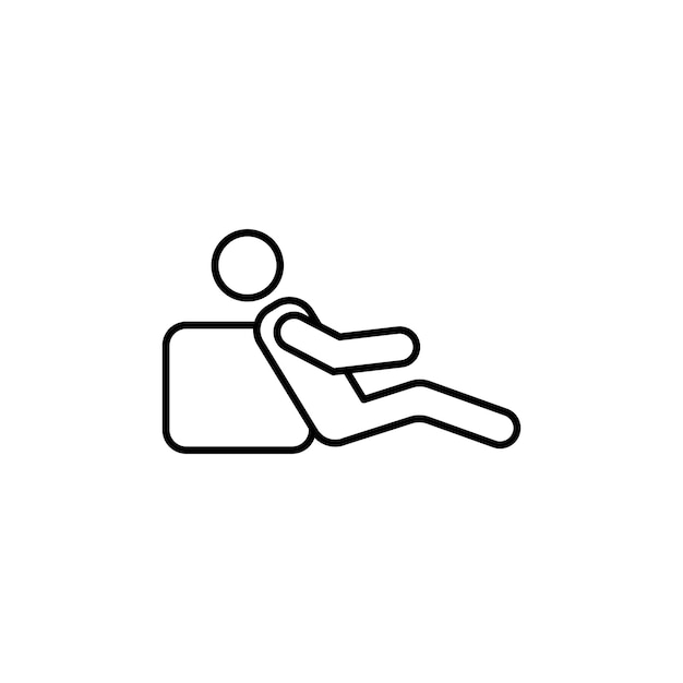 Ícono de línea de descanso aislado en fondo blanco