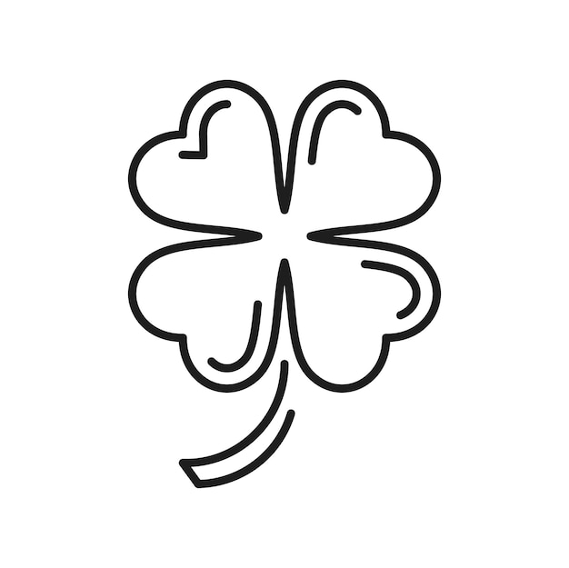 Icono de línea de día de St Patricks de trébol de cuatro hojas