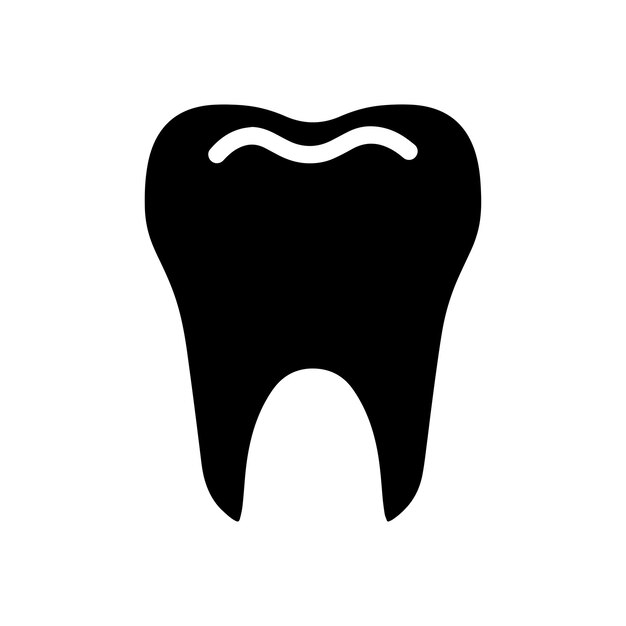 Icono de la línea del diente aislado sobre fondo blanco