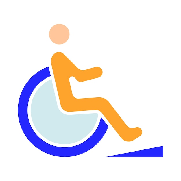 Icono de línea de discapacidad Persona en silla de ruedas Accesibilidad desenfrenada Estacionamiento reservado Ayuda a la movilidad Diseño inclusivo Apoyo a lugares para discapacitados Necesidades especiales