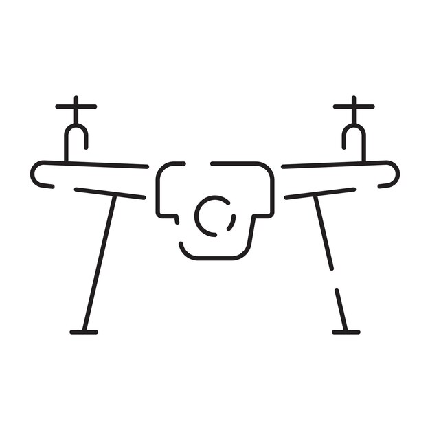 Ícono de línea de dron Incluido los iconos como señal de mapa de radar del control remoto de dron y más