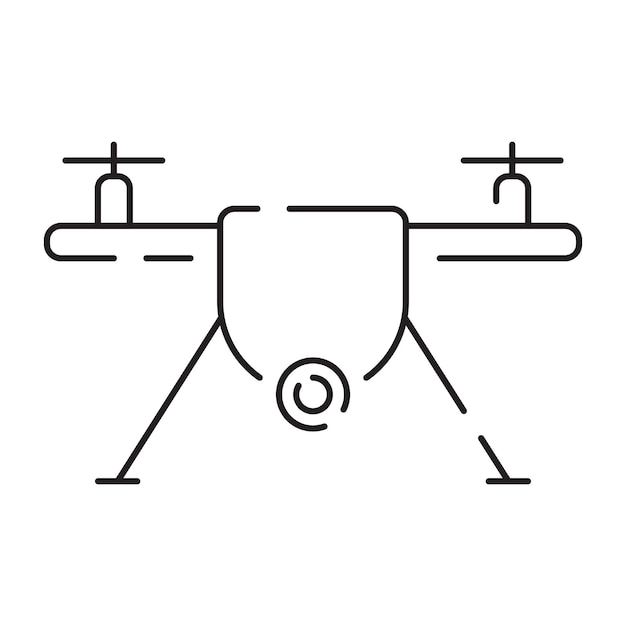 Ícono de línea de dron Incluido los iconos como señal de mapa de radar del control remoto de dron y más