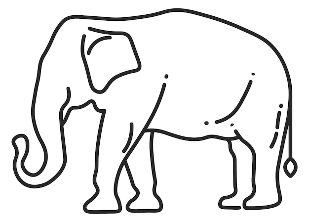 Icono de línea de elefante símbolo de fauna salvaje animal exótico