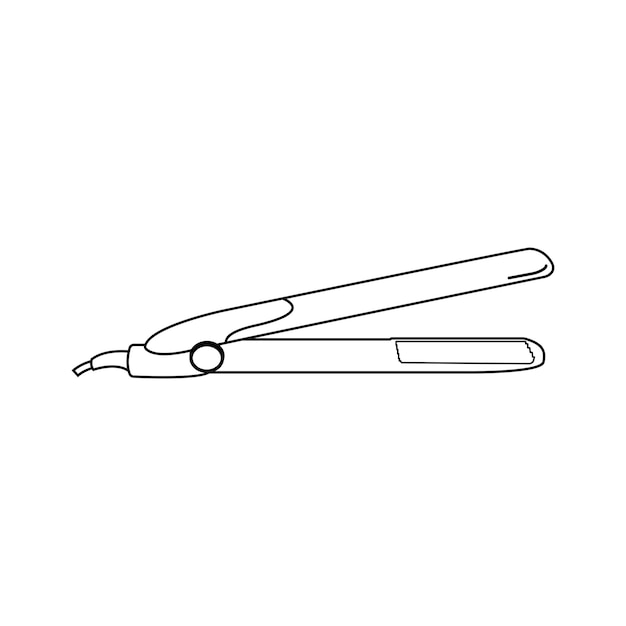 El icono de la línea del enderezador de cabello