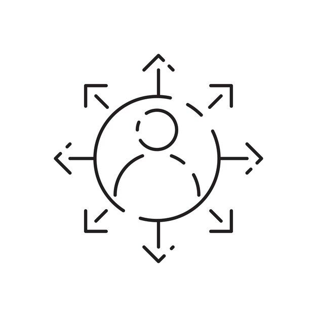 Icono de línea de entrevista Reunión de gestión de vectores de trabajo empresarial Trabajo empleado y carrera Progreso y desarrollo personal