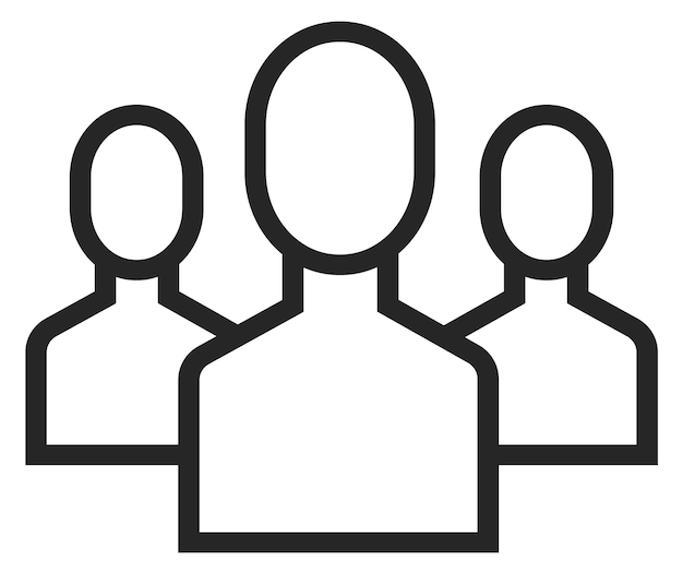Ícono de línea de equipo Símbolo de miembro del grupo de personas