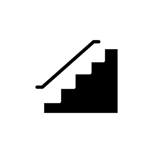 Icono de línea de escaleras aislado en fondo blanco