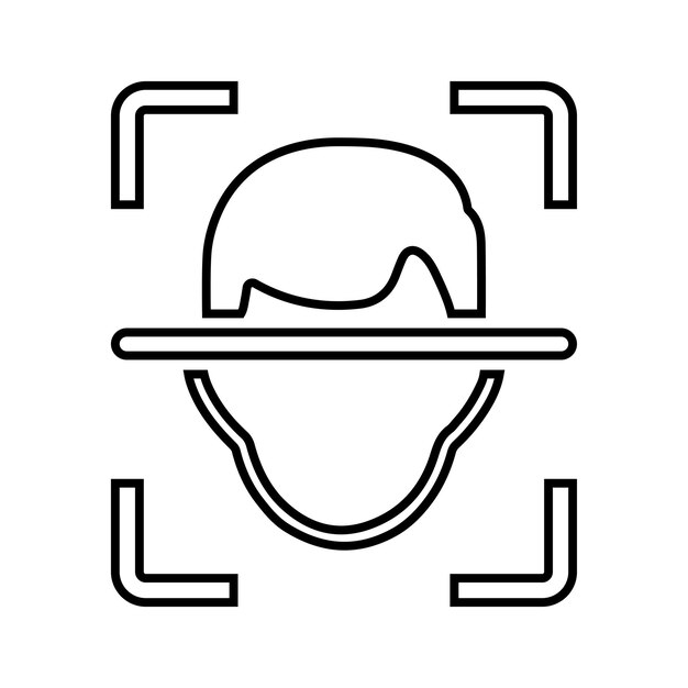 Ícono de línea de escaneo de identificación facial Vector de contorno