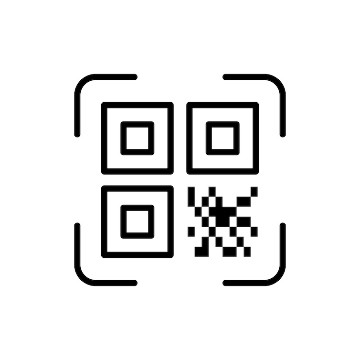 Vector icono de línea de escáner de código qr escanear pictograma lineal qrcode