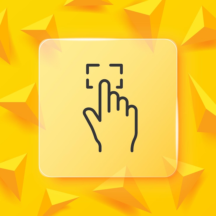 Vector icono de línea de escáner de huellas dactilares biometría escaneo del dedo índice de la mano privacidad desbloquear información privada protección adn datos personales reconocer el concepto de biometría icono de línea vectorial para negocios