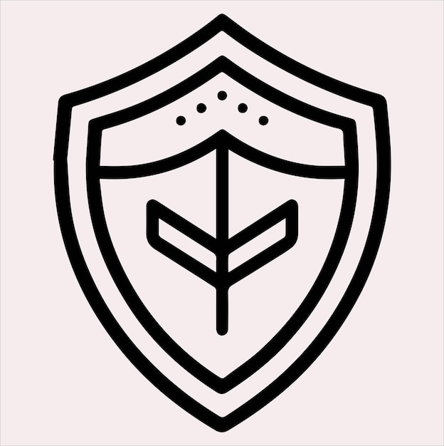 Icono de línea de escudo Icono de ilustración de silueta vectorial sobre un fondo blanco