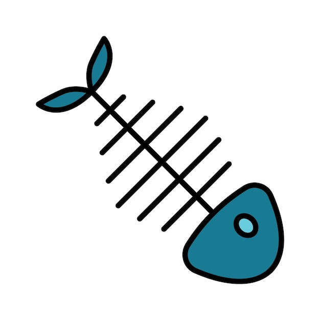 El icono de la línea del esqueleto de pescado Vida marina Huesos de pescado Impacto ambiental Contaminación de residuos Vida acuática Peces muertos Ecosistema marino Descomposición del océano Huesos del esquelete de pescado Medio ambiente