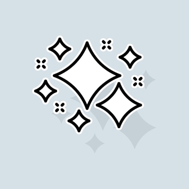 Icono de línea de estrellas centelleantes Me gustó como calificación favoritos año nuevo tasa de navidad el servicio no me gusta estrellas de gráfico circular Concepto de retroalimentación Icono de línea de pegatina vectorial sobre fondo blanco