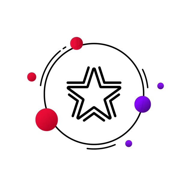 Icono de línea de estrellas Estrella brillante con flecha Idea de plan de logro Concepto de sueño Estilo de línea Icono de línea vectorial para Negocios y Publicidad