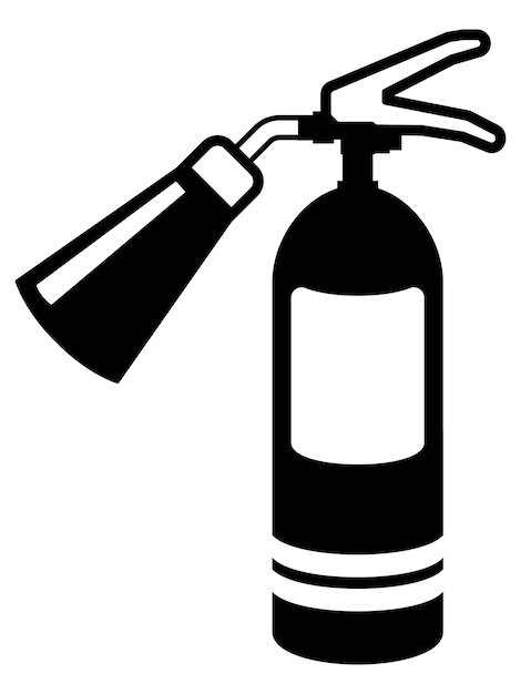 El icono de la línea de extintores de fuego con un diseño simple que es editable en color para versátiles
