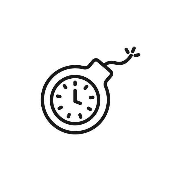 El icono de la línea de fecha límite aislado en fondo blanco