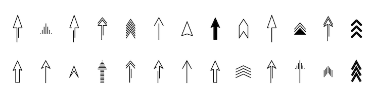 Vector icono de línea de flecha configurar flechas ilustración simple