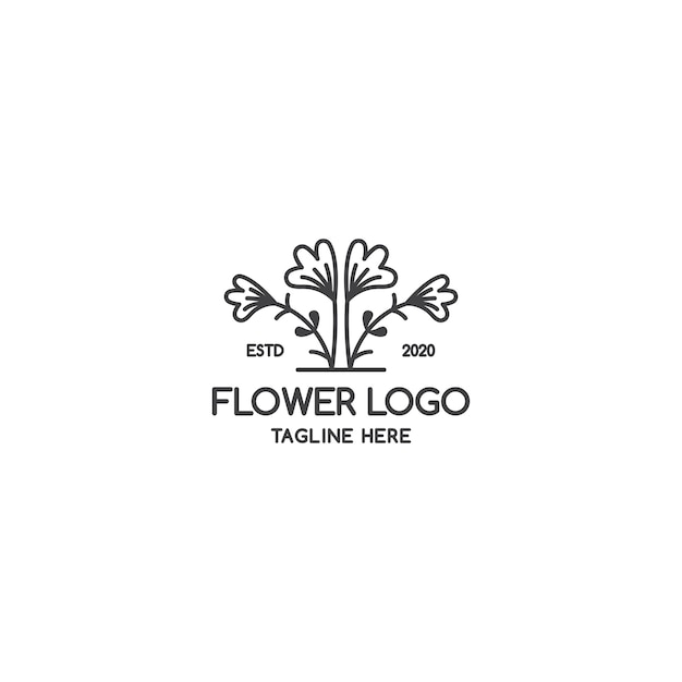 Icono de línea de flores. ilustración de flor plana