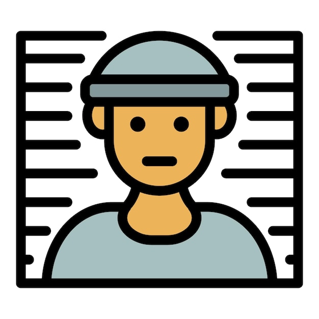 Vector icono de línea de foto de prisión contorno de línea de fotos de prisión icono vectorial de color plano aislado