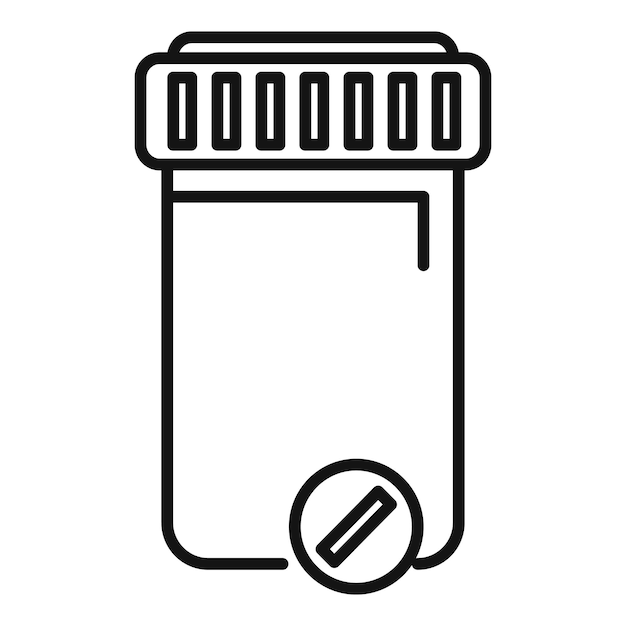Icono de la línea de frascos de medicamentos recetados