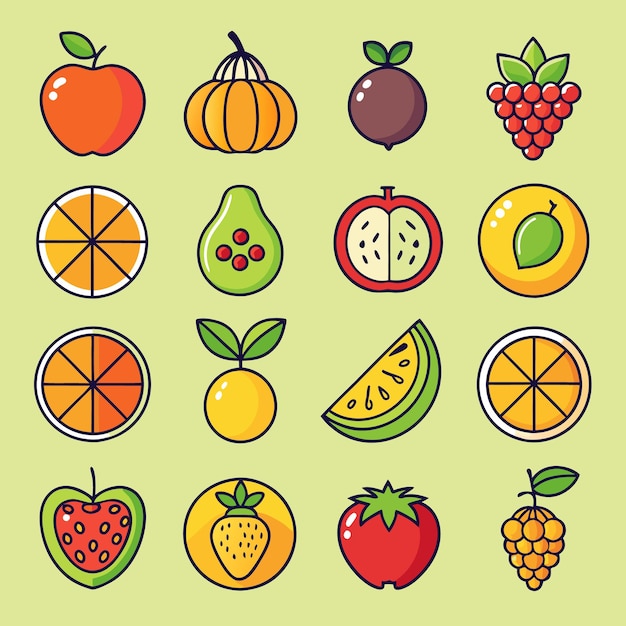 icono de la línea de frutas