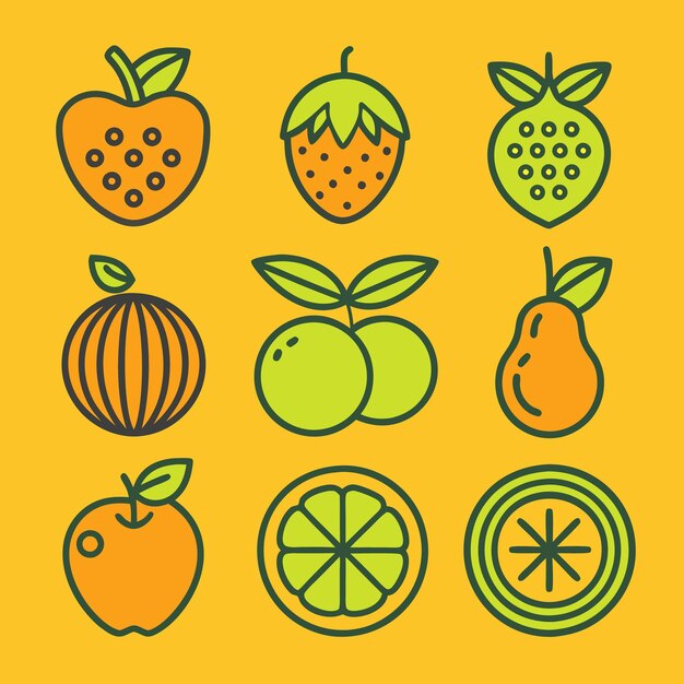 icono de la línea de frutas