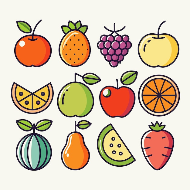 icono de la línea de frutas