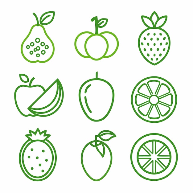 icono de la línea de frutas
