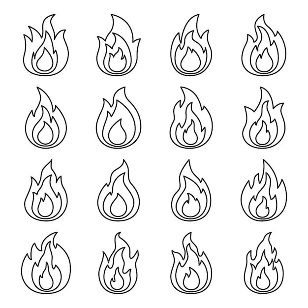 Vector icono de la línea de fuego