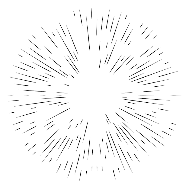 Icono de línea de fuegos artificiales contorno vector signo pictograma lineal Logo de elementos de diseño Resumen Circular sobre fondo blanco aislado Arte de banda creativa Ilustración vectorial EPS 10 digital para promoción