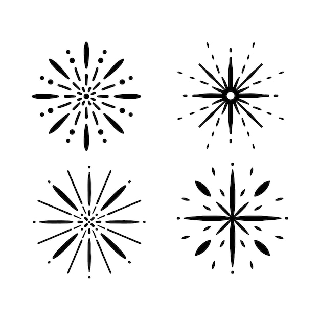 Icono de la línea de fuegos artificiales Explosionando el juego de fuegos artificiales del festival Isolado en fondo blanco