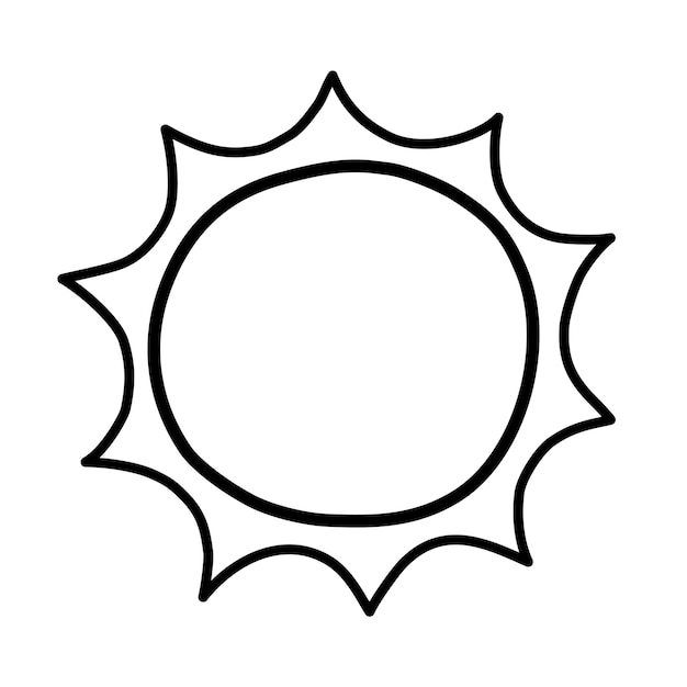 icono de línea de garabateo dibujado a mano por el sol