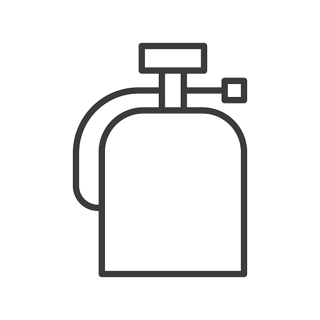 El icono de la línea de gas del campamento aislado sobre un fondo blanco