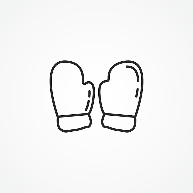 Icono de la línea de guantes de cocina Icono lineal de los guantes de cocción