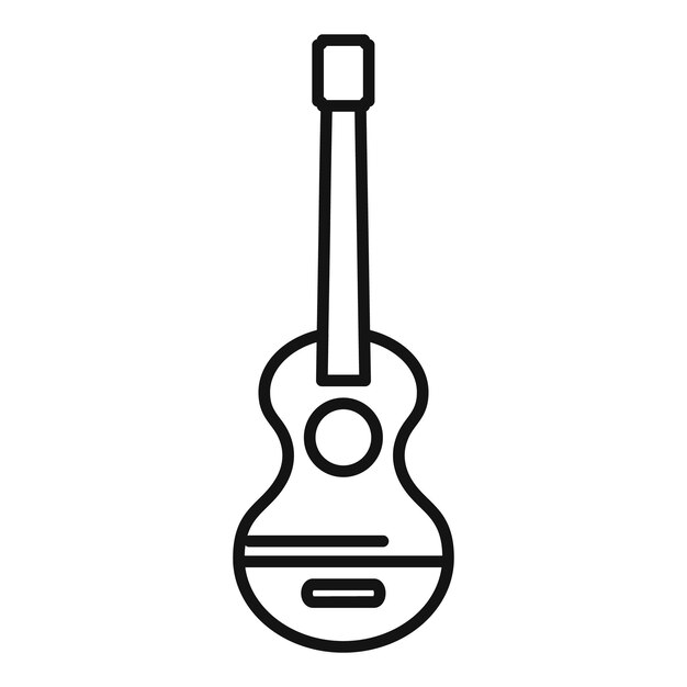 Icono de línea de guitarra acústica que representa la música y el entretenimiento