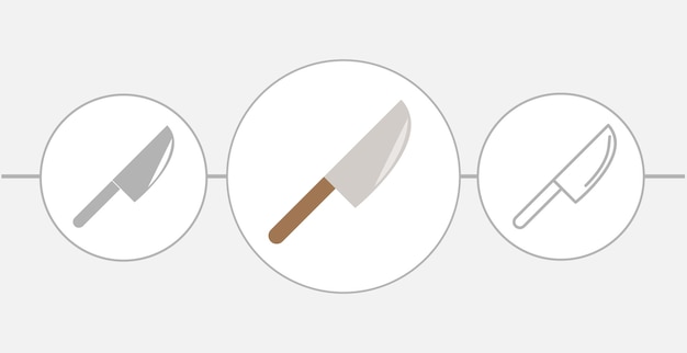 Icono de línea de hacha de ilustración plana aislada de hacha de cocina