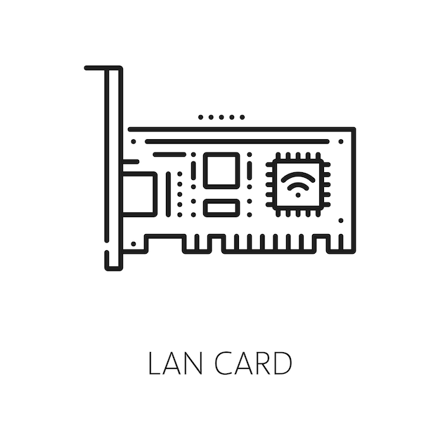 Icono de la línea de hardware de la industria electrónica de computadoras