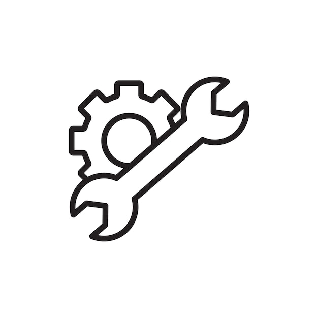 Ícono de línea de herramientas de productividad aislado en fondo blanco