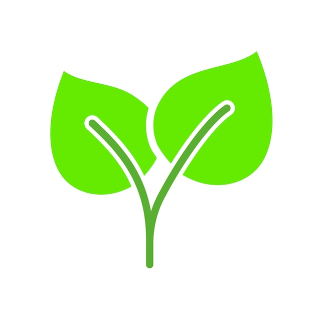Icono de línea de hojas Naturaleza greenpeace salvar el planeta plantas árboles vegetación icono de color vectorial en un fondo blanco para negocios