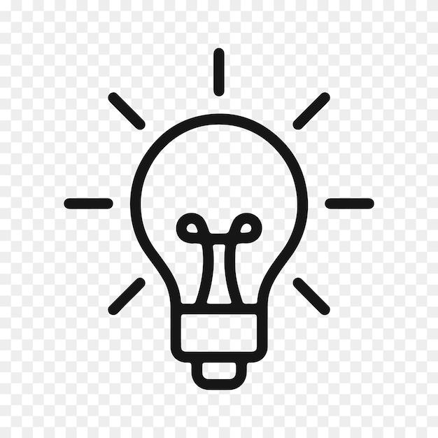 icono de la línea de idea de la bombilla