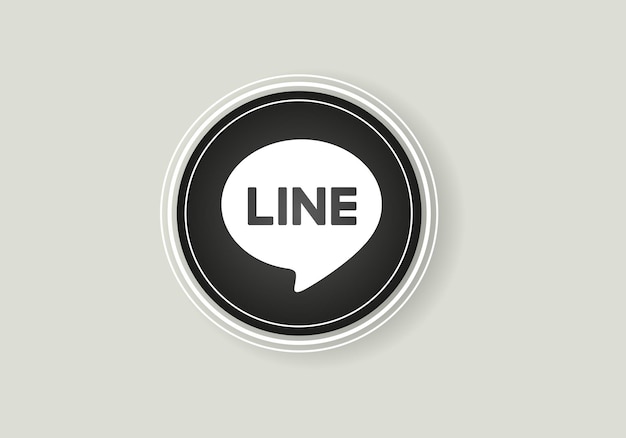 Icono de línea impreso en papel Line es un servicio de redes sociales en línea